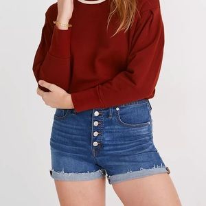Madewell | High-Rise Denim Short in Derby Wash: Button-Front Edition | Size 25 |